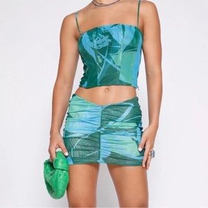 Tiger Mist Deacon Green Floral Skirt - New w Tags